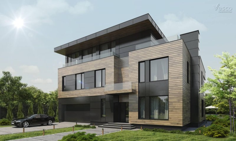 Дом с плоской крышей монолит 170 м