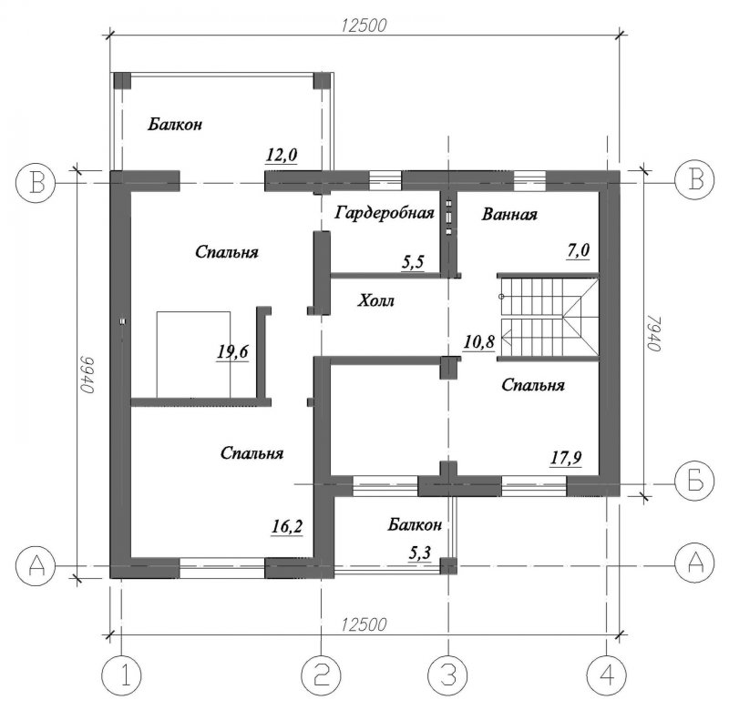 Схема ломаной крыши для бани