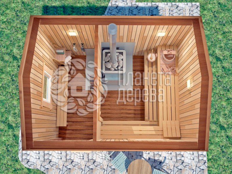 Планировка бани внутри 2х3