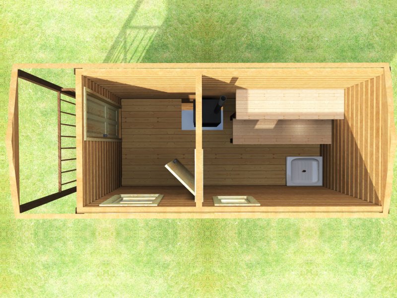 Планировка каркасной бани 5х5