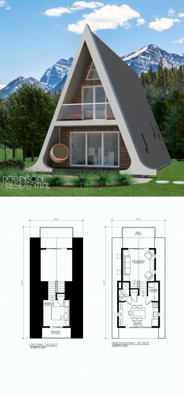 Дом шалаш a-frame планировка