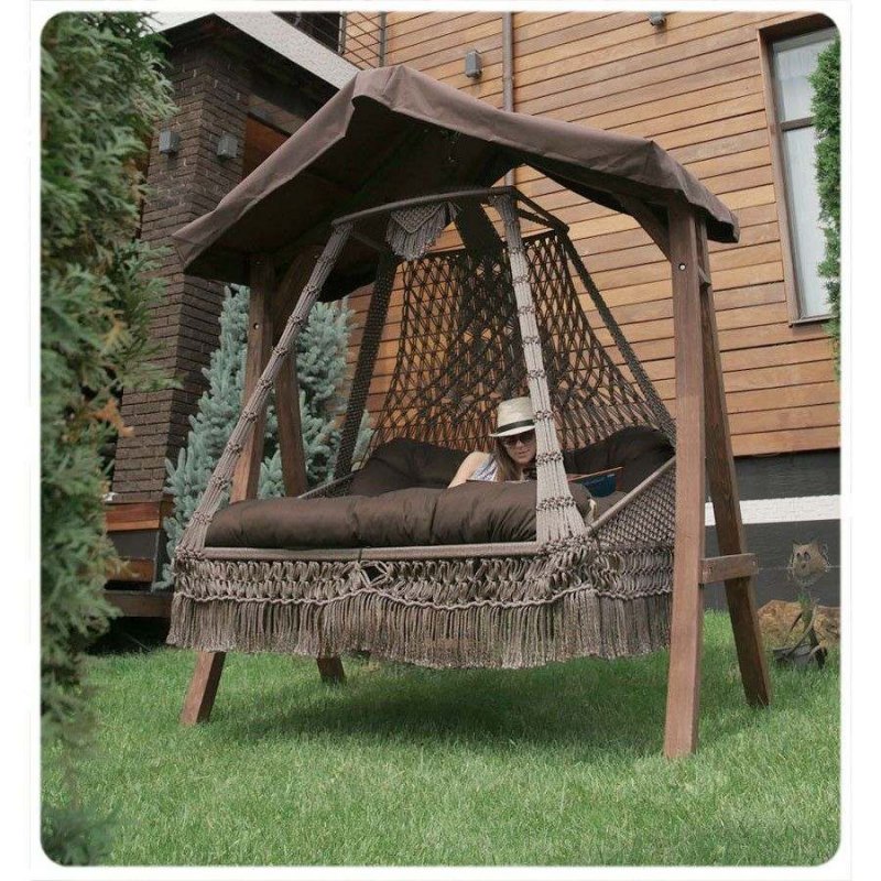 Садовые качели Besta Fiesta seara с каркасом Каравелла