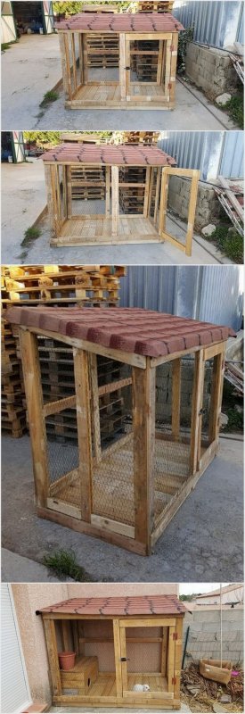 Курятник из деревянных поддонов