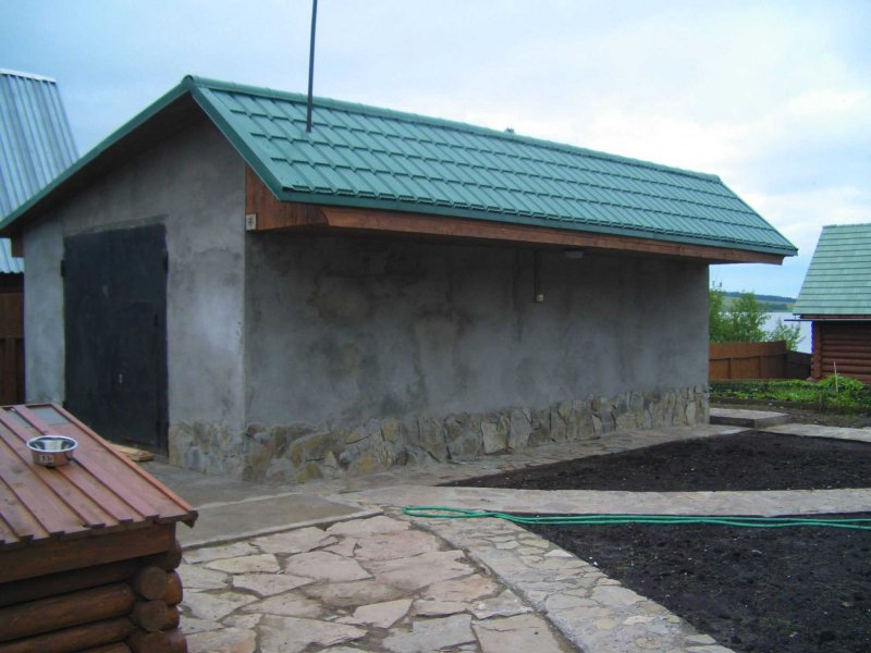 Гараж с односкатной крышей