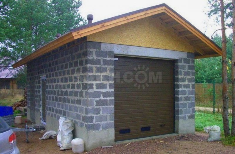 Гараж из керамзитоблоков