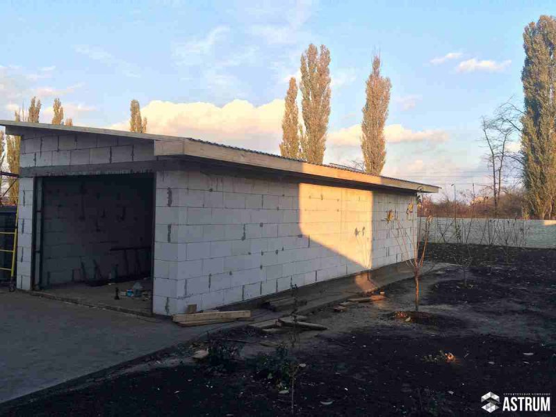 Односкатная крыша для гаража из пеноблоков
