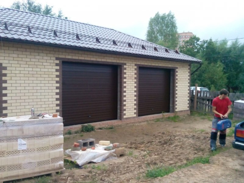 Гараж из пеноблоков отделка