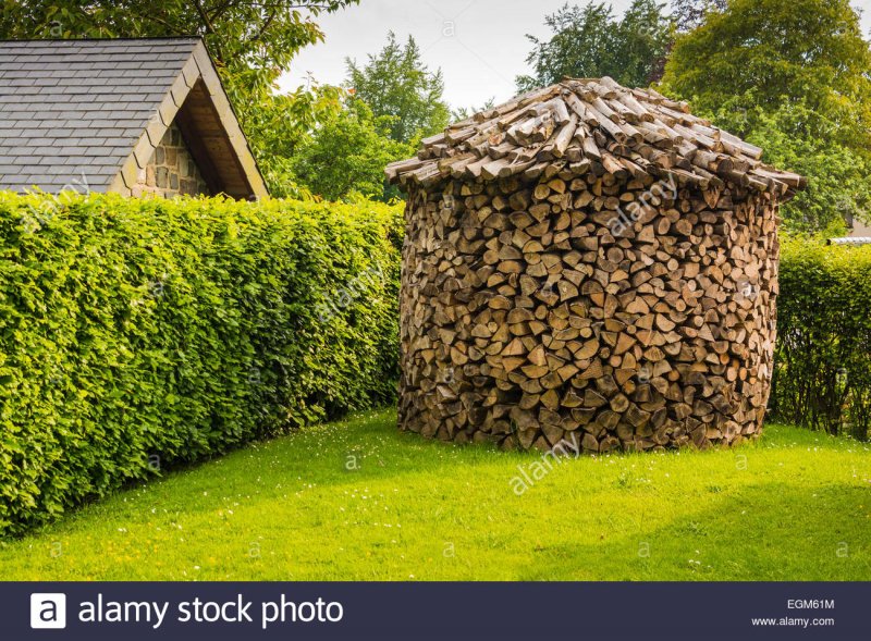 Необычные поленницы дров