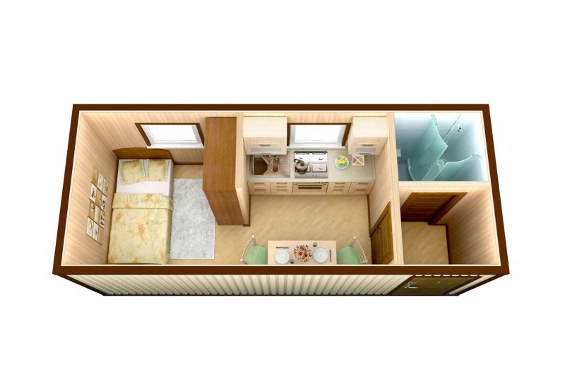 Планировка бытовки 6х3
