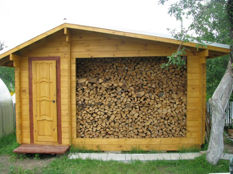 Дровник из бруса 150х150