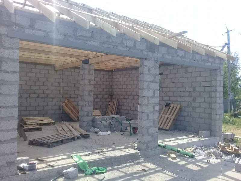 Гараж из шлакоблока проекты