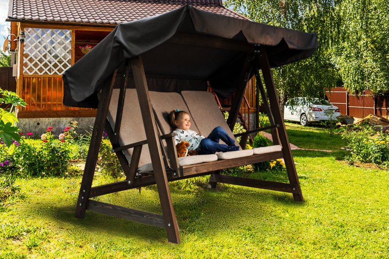 Садовые качели из дерева Floresta Wenge