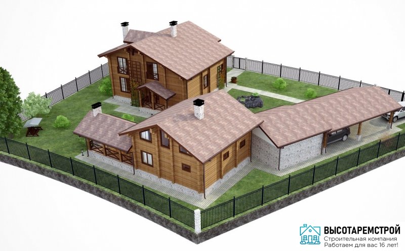 Планировка участка с гаражом и баней