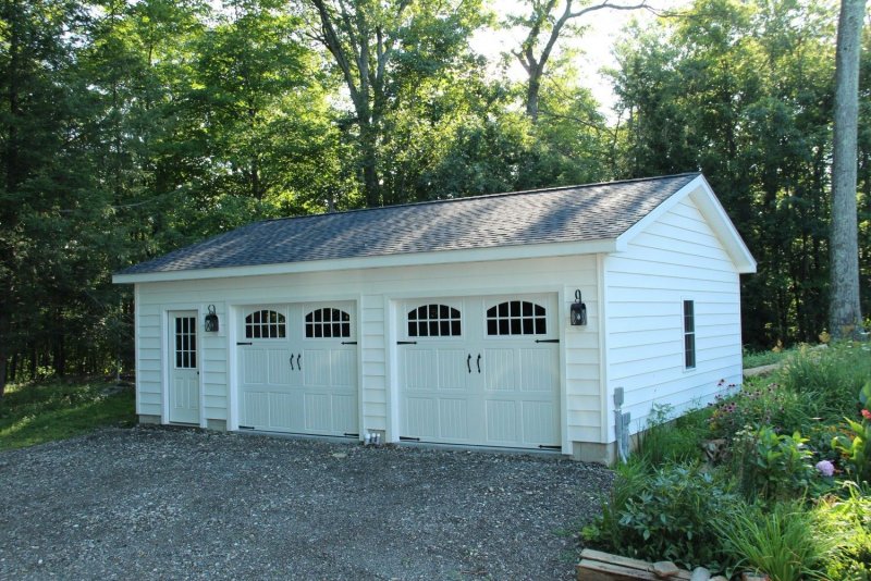 Garage with a Shed, pitched Roof
