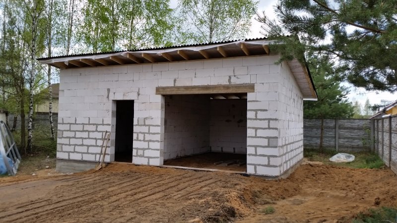 Гараж из газобетона