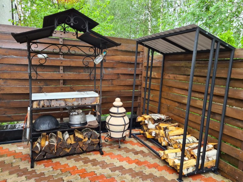 Дровница для дачи