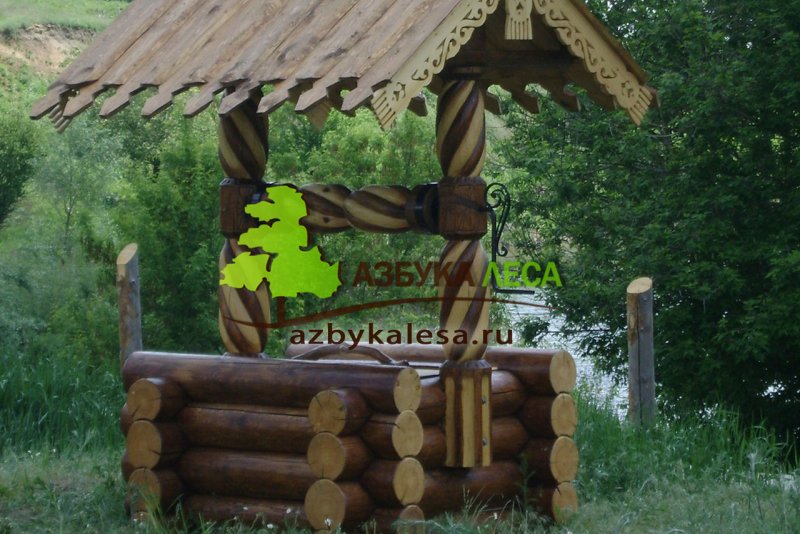 Колодезный домик из бревен