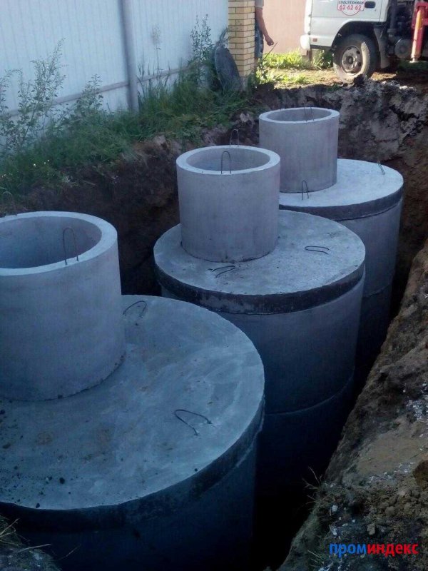 Бетонный трехкамерный септик