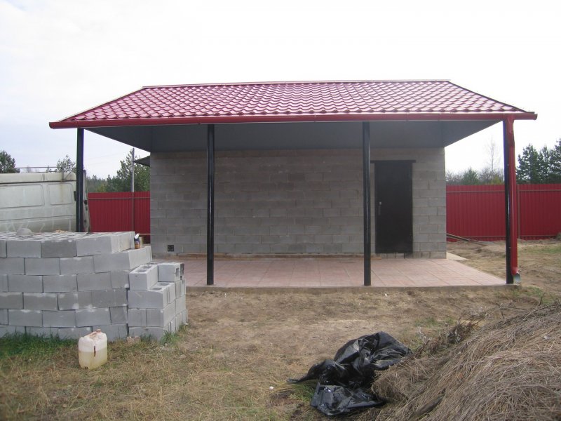 Сарай из пеноблоков
