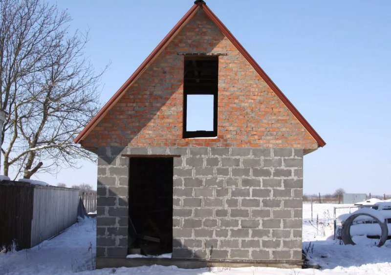 Проект бани из керамзитобетонных блоков с мансардой