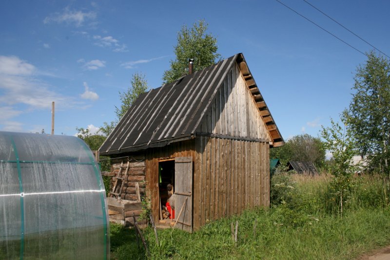 Баня из теплицы