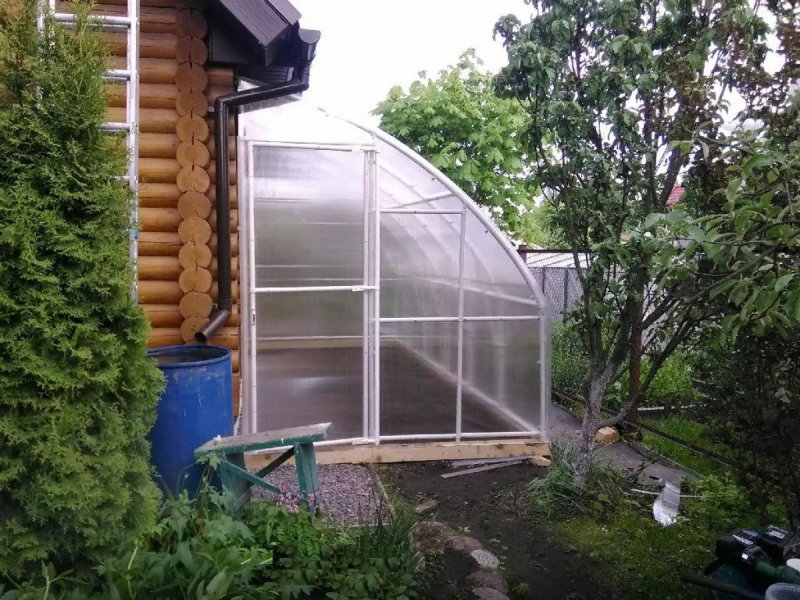 Баня из теплицы поликарбоната