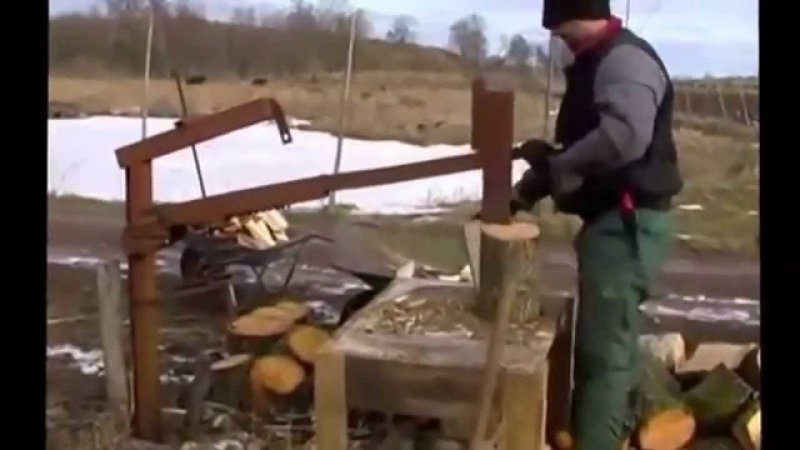 Самодельный дровокол механический
