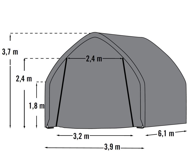 Гараж в коробке 3x6.1x2.4м SHELTERLOGIC