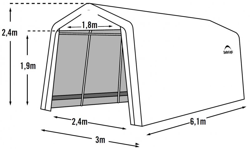 Гараж в коробке 3x6.1x2.4м SHELTERLOGIC