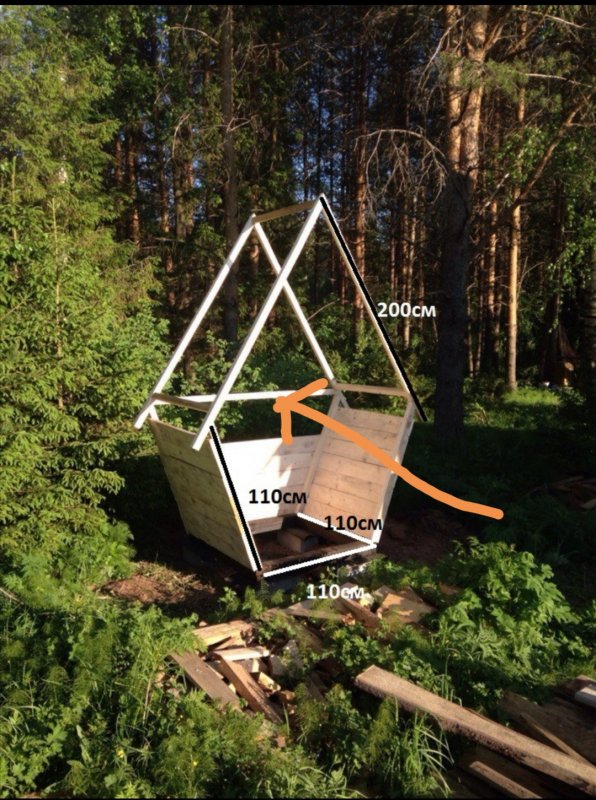 Чертеж дачный туалет Теремок
