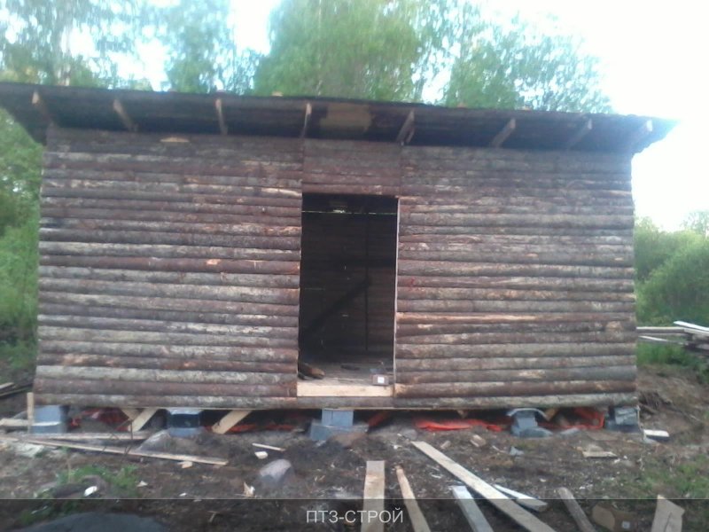 Постройка бани из горбыля