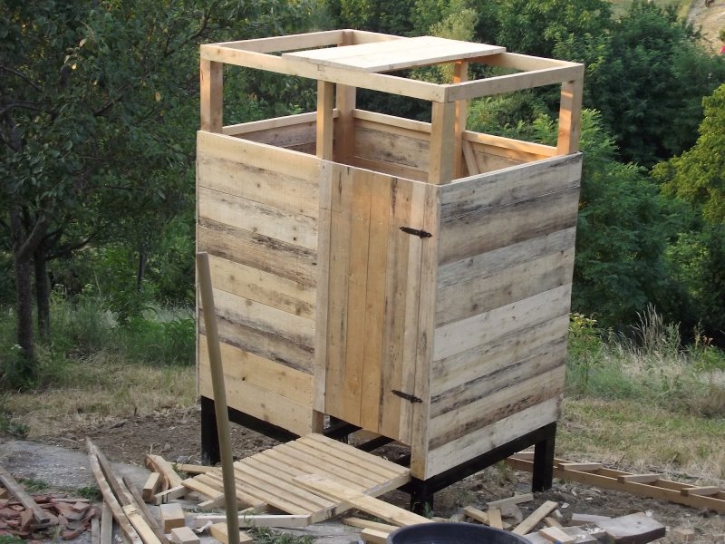 Летний душ из бруса 50х100