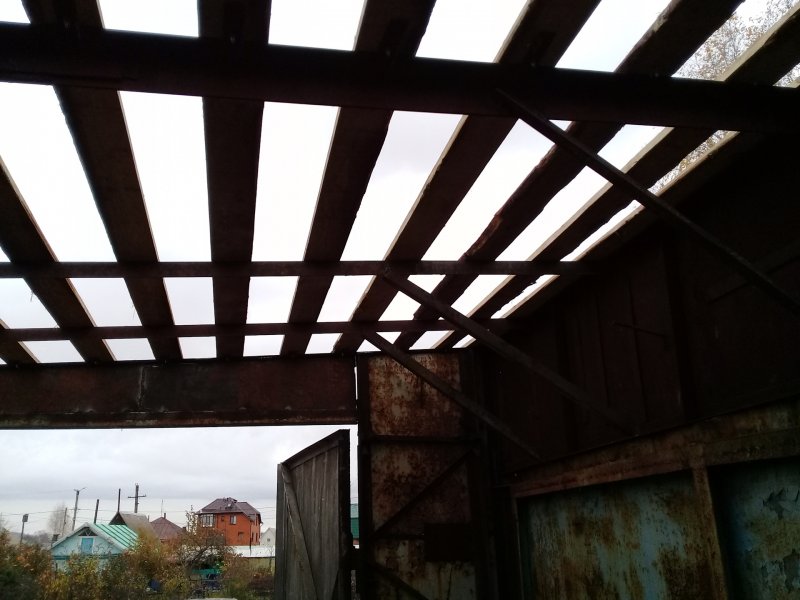 Крыша гаража из швеллера
