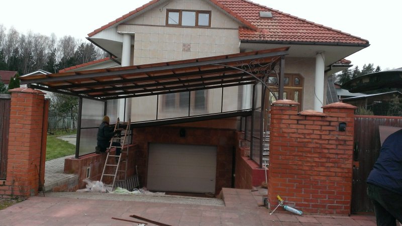 Навес над гаражом (153 фото)
