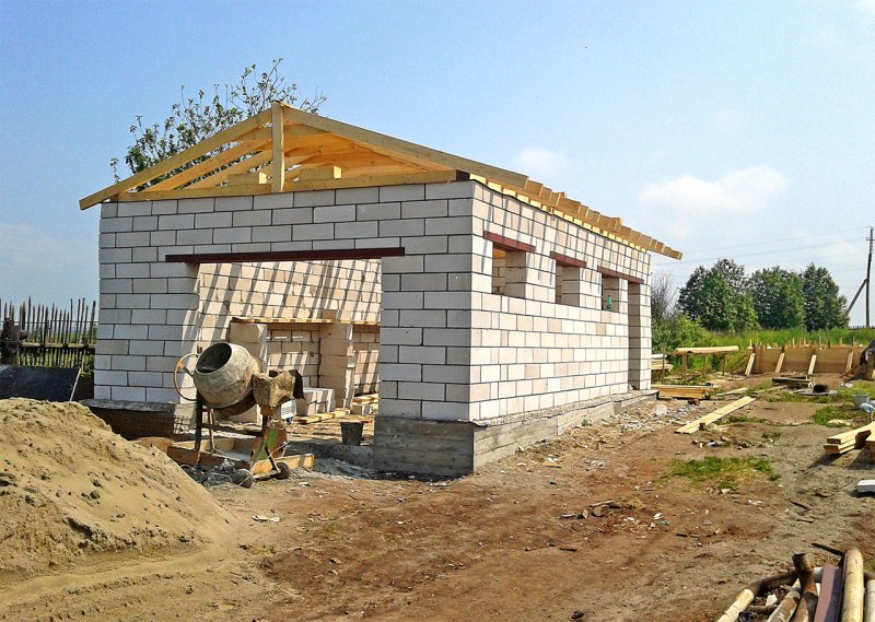 Гараж из автоклавного газобетона