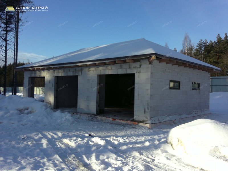 Односкатная крыша для гаража из пеноблоков