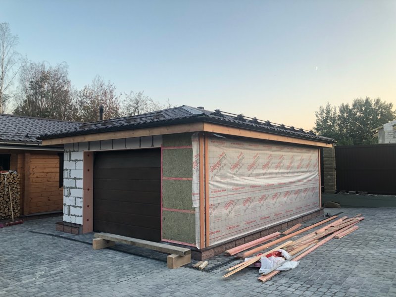Наружная отделка гаража из газобетона