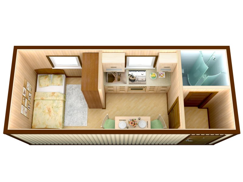 Планировка бытовки 6х3