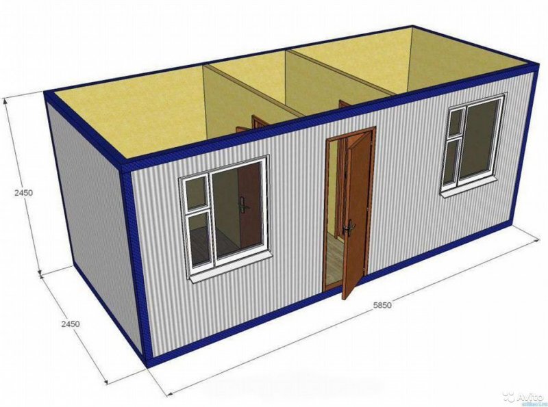 Блок-контейнер (вагончик 2,4*6,0*2,5м)