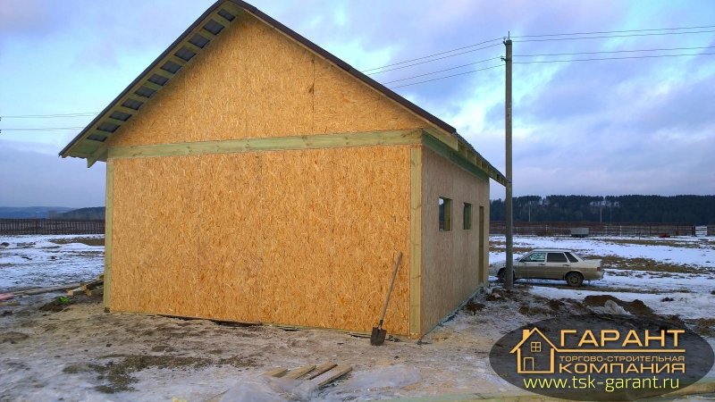 Гараж из СИП панелей 6х6