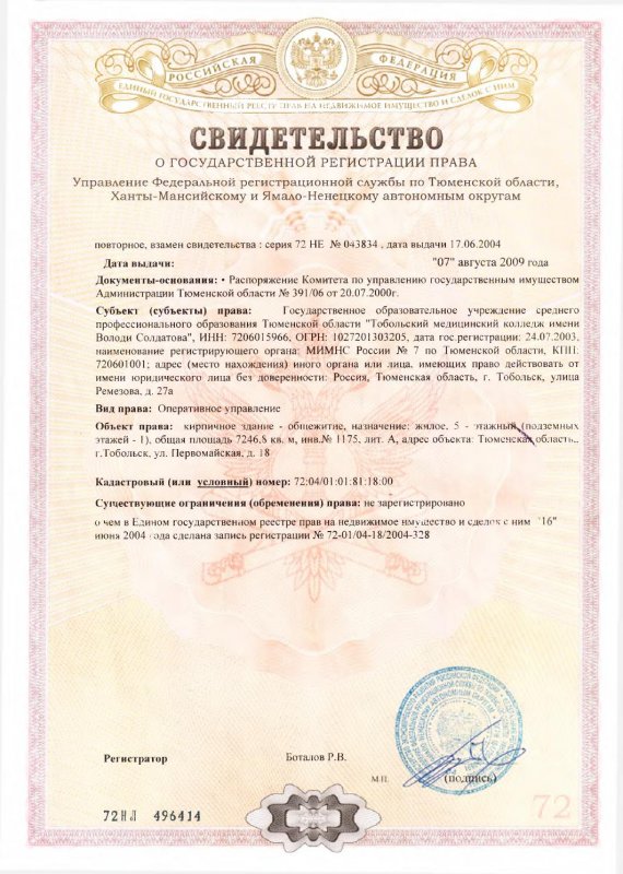 Документ на собственность человека