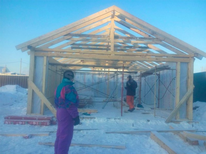 Каркас гаража из бруса