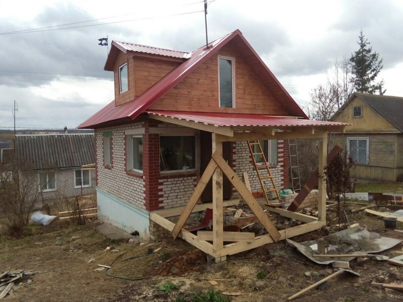 Пристройка к дачному дому для летних чаепитий