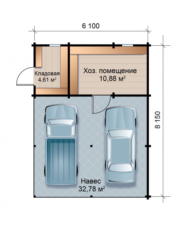 Планировка гаража 5х6