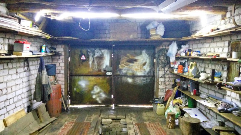 Освещение гаража прожекторами