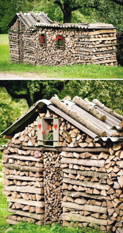Круглая поленница дров