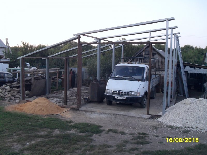 Каркасный гараж для газели