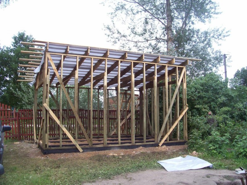 Деревянный каркас для гаража