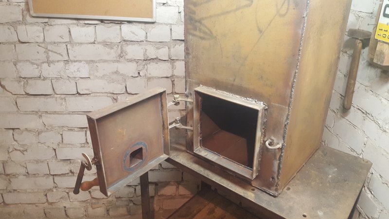 Печь с ГАЗ баллона с теплообменником