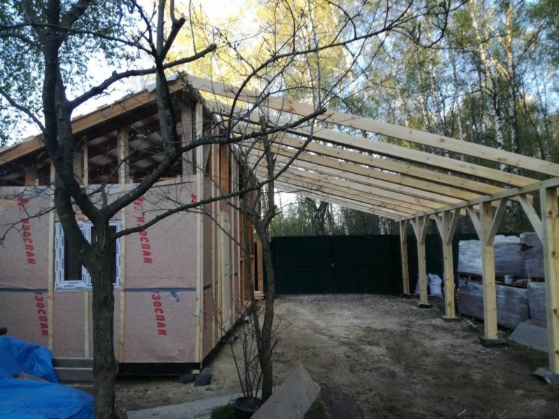 Сарай из плоского шифера
